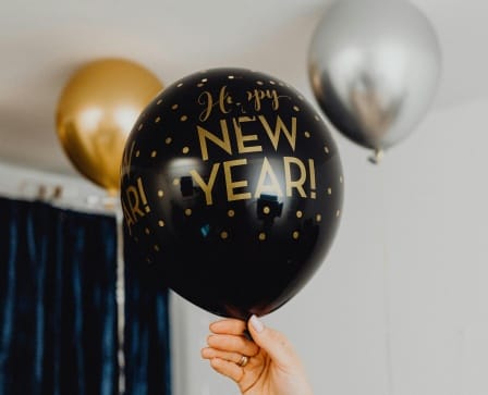Colorful balloons in various shapes and sizes